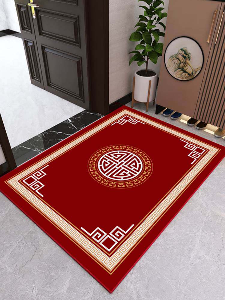 地垫入户门垫红色家用喜庆中式地毯厨房门口垫子门垫防滑脚垫进门