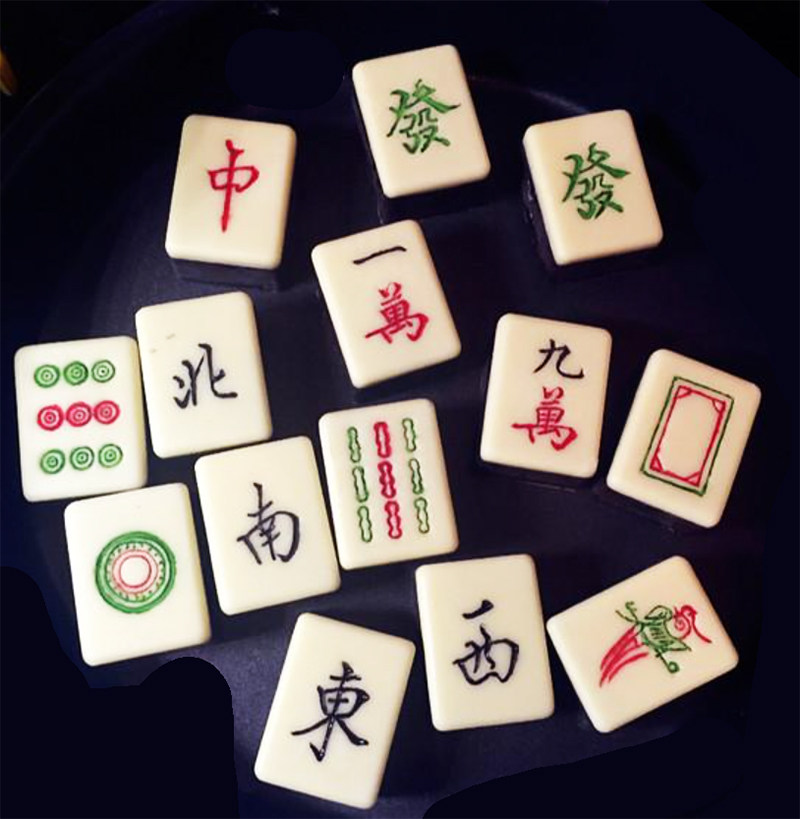 diy 麻将造型清一色硅胶模具手工翻糖蛋糕模 翻糖工具