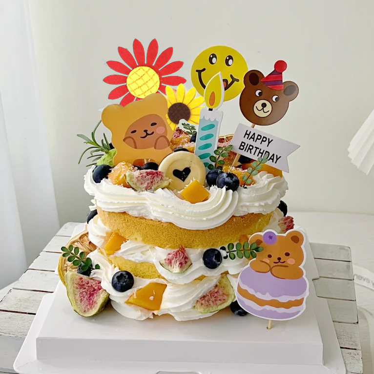 向日葵蛋糕装饰插牌插件生日蛋糕装饰 太阳花蛋糕插牌5个/包