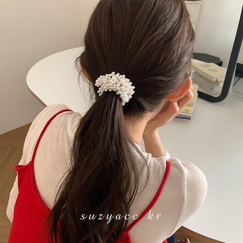 suzyacc kr温柔如你超仙珍珠发圈女新款气质感小众头绳