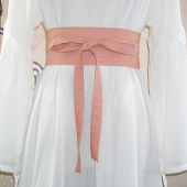 银红淡色古装 亚麻汉服宽腰带 剧汉服腰封百搭复古麻纯色束腰腰封