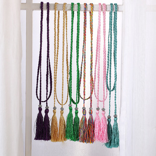 2条装 手工编织流苏细腰带 古风汉服发带蝴蝶结发饰绑带复古配饰