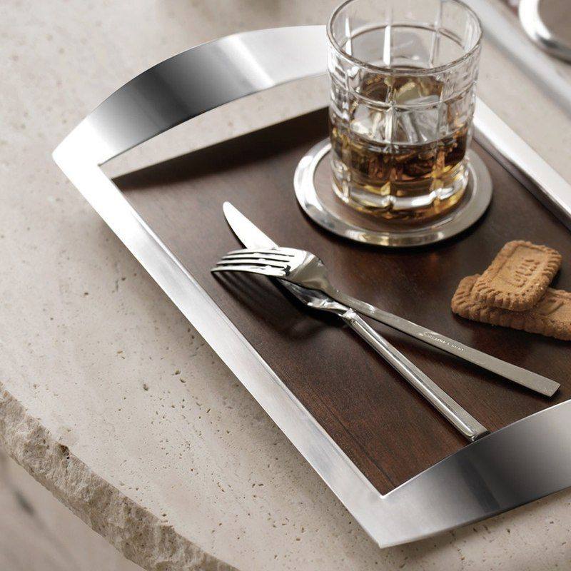 轻奢不锈钢胡桃木托盘高级感茶盘收纳盘家用置物盘手工轻奢风格,餐饮具,餐用托盘,淘宝优惠券,粉丝福利购,淘宝优惠卷