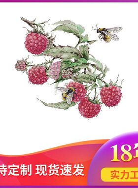 NKF2025年新款十字绣 红莓与蜜蜂 客厅装饰画DIY刺绣套件 批发
