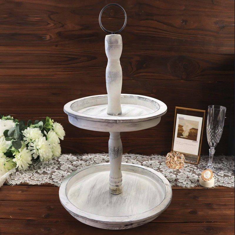 乐樵创意木质双层蛋糕托盘架圆形水果甜品架下午茶点心置物架,家居饰品,装饰坐盘/挂盘,淘宝优惠券,粉丝福利购,淘宝优惠卷