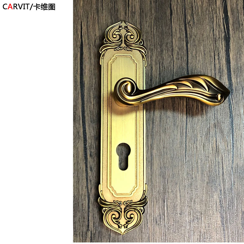 卡维图58孔连体门锁黄古青古铜