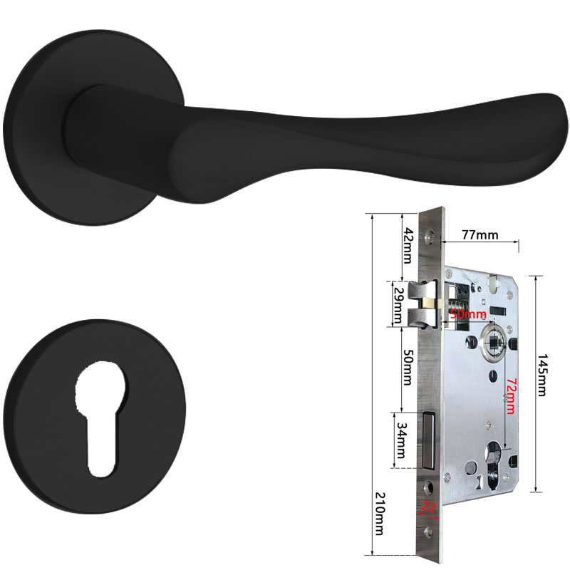 CARVIT分体锁雅白7250/5072静音210长室内门家用简约通用型房门锁