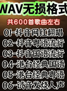 WAV无损车载音乐u盘 抖音 快手 网红翻唱 流行 经典老歌 无陨音乐