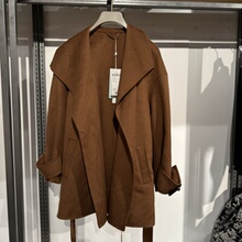 【彩】家专柜正品24冬女中长款无扣时髦气质双面呢大衣11215