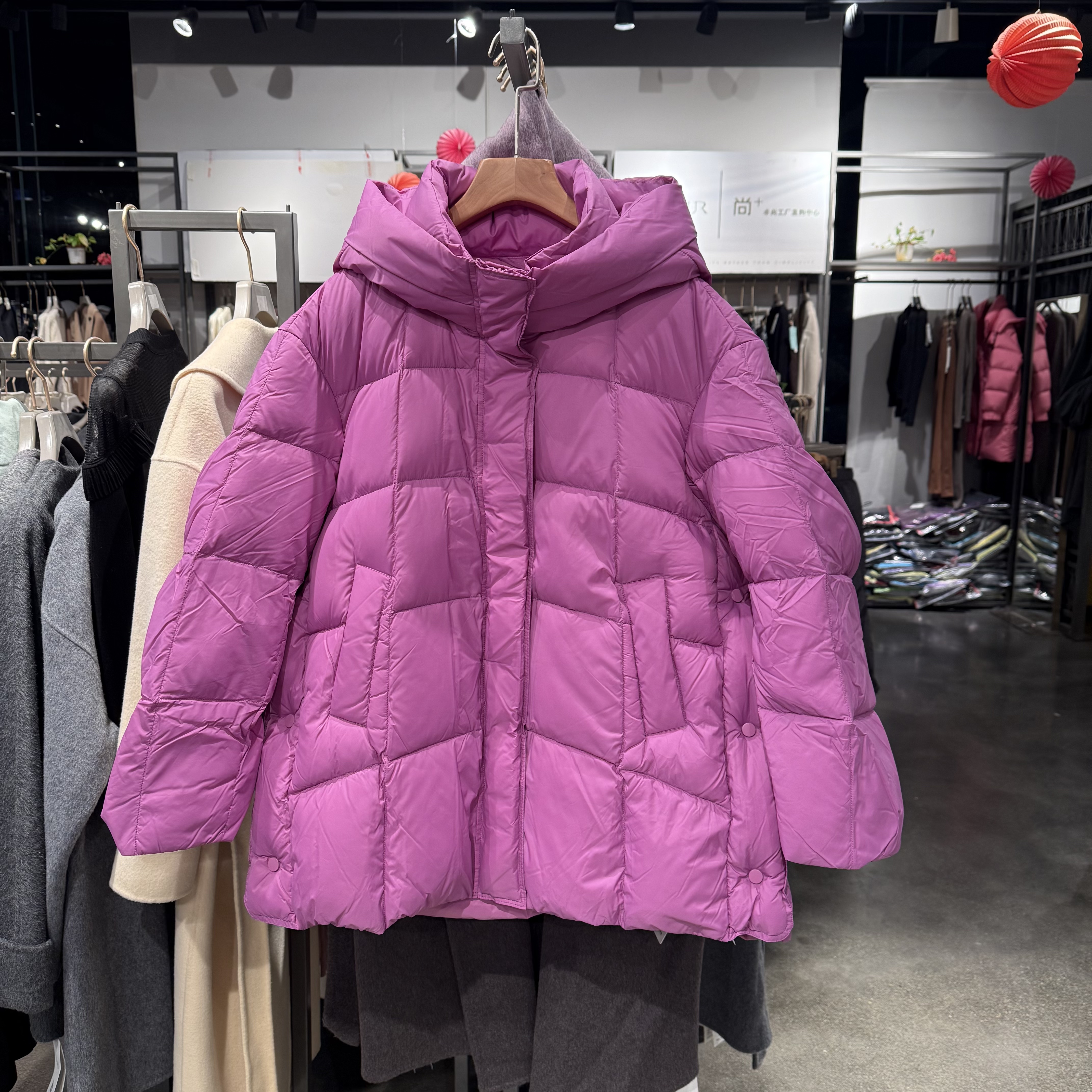 【90鹅绒】彩家X系列24冬女中长款羽绒服连帽加厚款0823Y