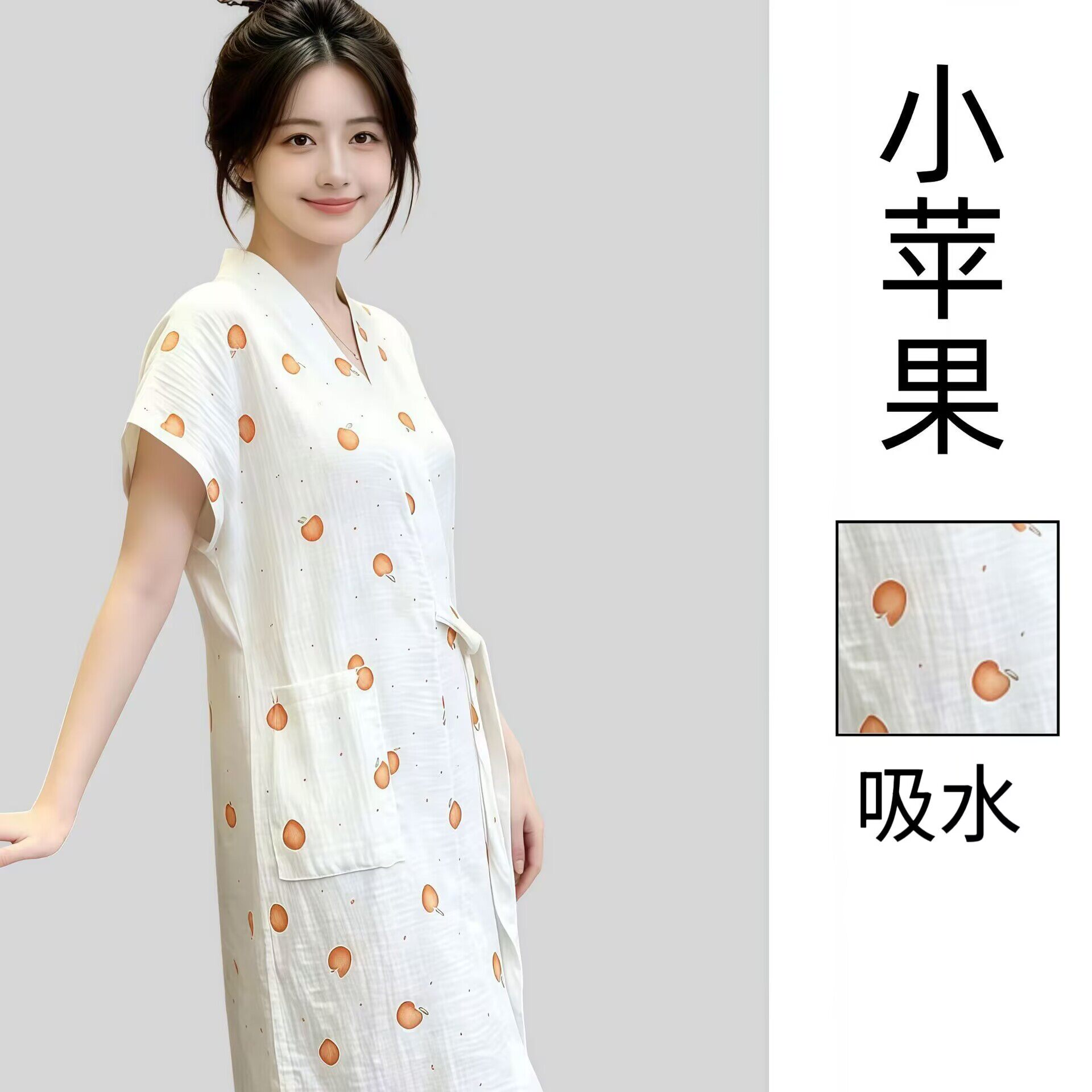 浴袍女纯棉夏天薄款纱布成人棉纱浴裙/浴袍/浴衣