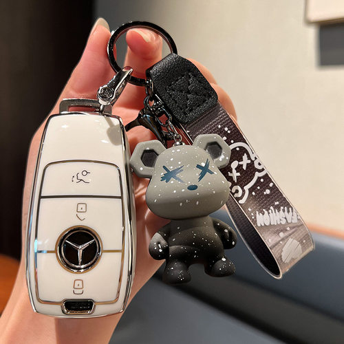 适用奔驰钥匙套E300L包C260L车A200L壳GLC300 GLE GLA女扣GLB全包