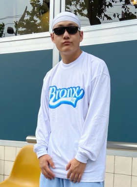 TheBronx经典款印花长袖T恤男美式嘻哈滑板街舞说唱宽松大码Bboy