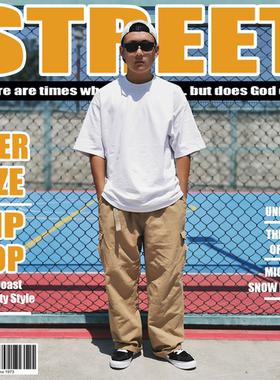 经典美式街头工装长裤男宽松系带直筒OLD SCHOOL滑板 BBOYZ工装裤