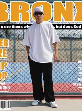 经典OldSchool纯色运动长裤宽松直筒大码HipHop篮球街舞 Bboy卫裤