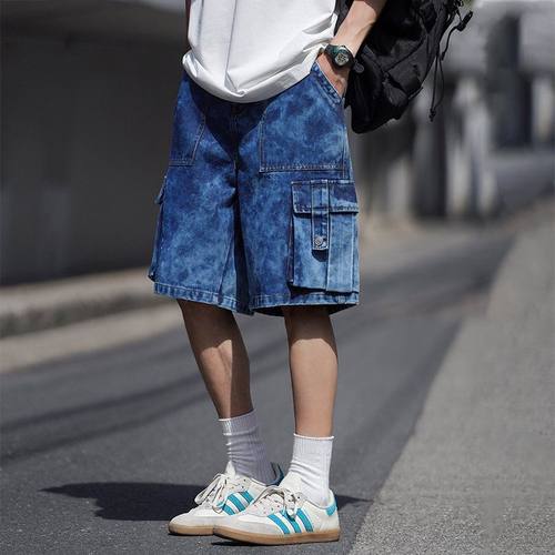 美式复古牛仔短裤男工装裤夏季