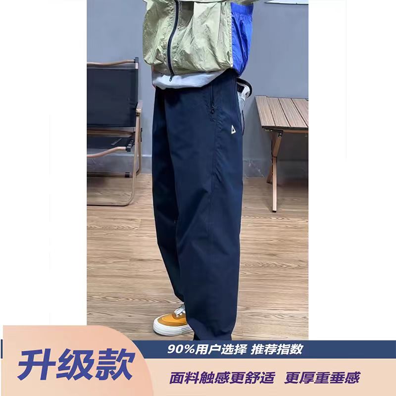 日系多口袋卡其色工装裤男款防风防水裤子锥形修身户外登山冲锋裤