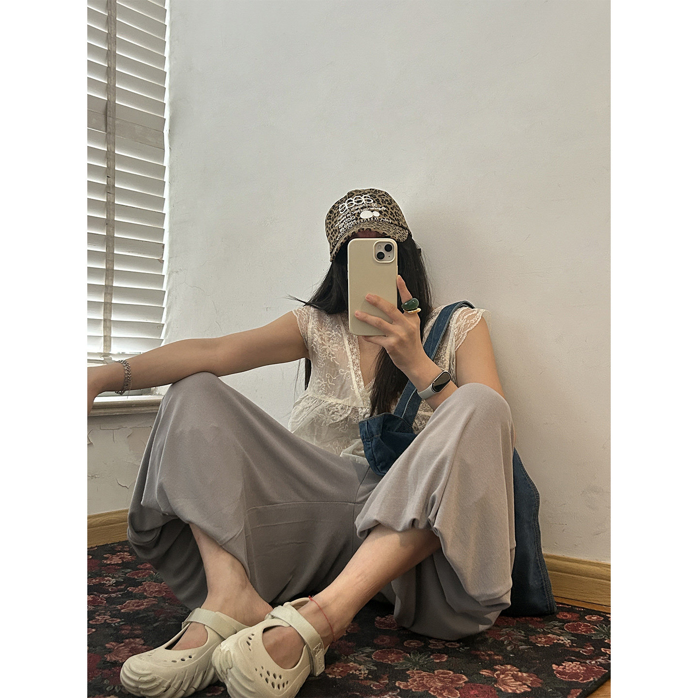 少量现货正品韩代东大门夏灰色简约薄款软糯高腰束脚裤八分休闲裤