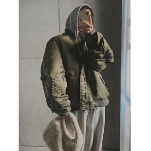 连帽拉链飞行员夹克外套 girl褶皱长袖 鬼鬼家正品 韩代东大门秋冬