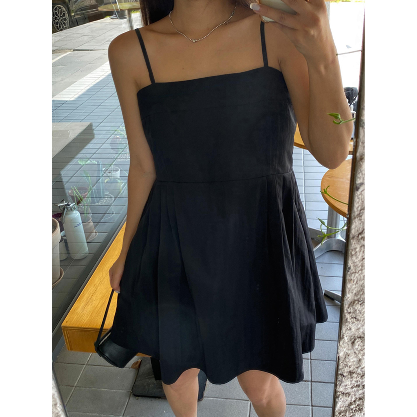 鬼鬼家正品韩代东大门 25夏辣妹显瘦纯色气质吊带抹胸式连衣裙女