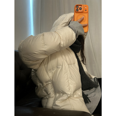 部分现货正品韩代东大门秋冬90白鹅绒宽松加厚保暖连帽羽绒服外套