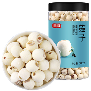 富昌湘潭莲子干货500g磨皮去芯白莲子羹无心连子莲米银耳莲子去芯