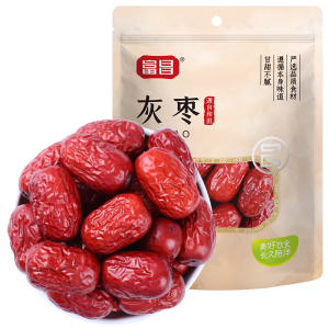 富昌和田灰枣500g*2正宗吊干新强枣红枣枣仁大枣新疆和田特产干果