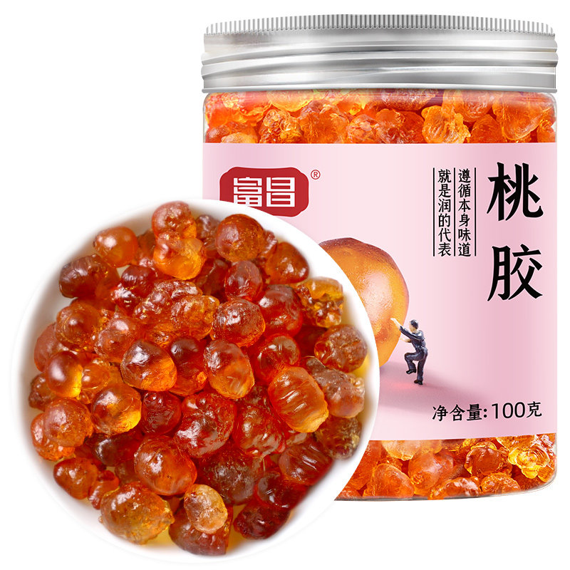 富昌桃胶100g/罐桃树胶桃花泪银耳皂角米雪燕组合桃胶旗舰店正品
