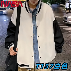 NASA联名情侣装美式复古飞行服男女机车棒球服夹克工装外套