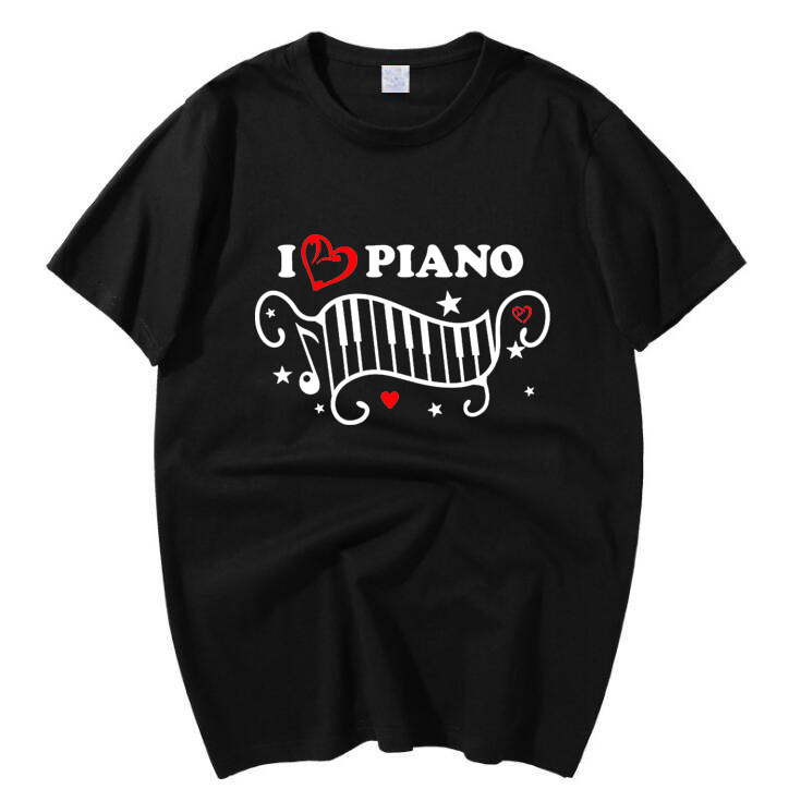 沉迷练琴短袖夏男女衣服小曲儿同款t恤圆领双琴侠纯棉上衣百搭潮