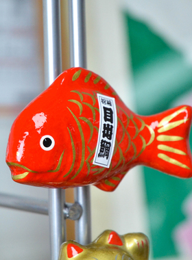 日本进口大门屋和纸手工冰箱贴招财猫创意装饰鲷鱼磁吸摆件伴手礼