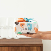 日本进口COCHAE可爱动物图案纯棉敷巾包布方巾手帕猫狗礼品包裹