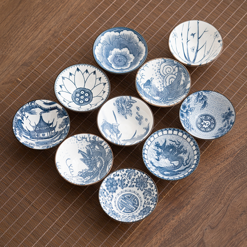 青花斗笠杯陶瓷功夫茶具套装