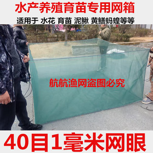40目网箱孵化育苗泥鳅黄鳝牛蛙龙虾鱼苗水产养鱼网箱带盖防逃网箱