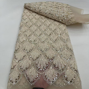 新款珠管珠片绣泡珠绣蕾丝花边辅料婚纱礼服亮片面料beads