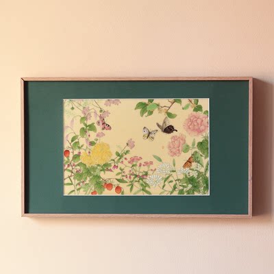 梦境工笔手绘花卉古黄色釉瓷板画陈胜老师设计款