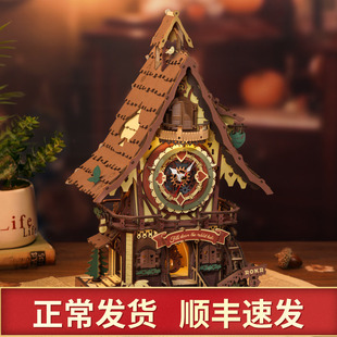 若客布谷鸟钟通用礼物diy手工自制生日礼品创意木质拼装积木摆件