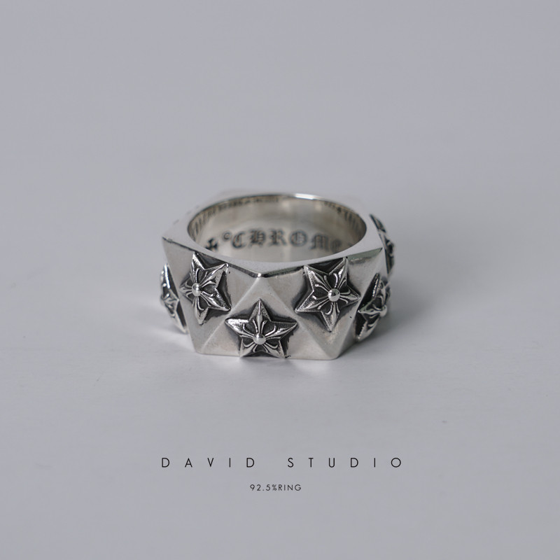 davidstudio925纯银戒指童军花图片