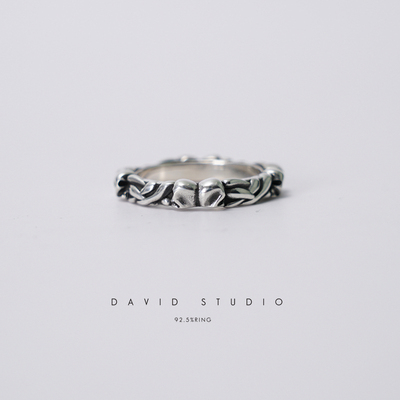 davidstudio925纯银骷髅戒指