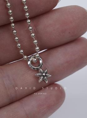 davidstudio925纯银圆珠链吊坠