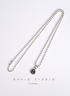 david纯银925纯银mini圆形十字架做旧百搭ins推荐网红情侣项链