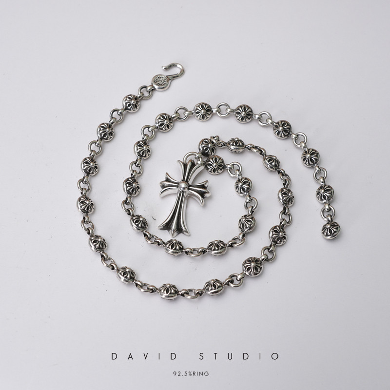 david全手工s925纯银十字架项链图片