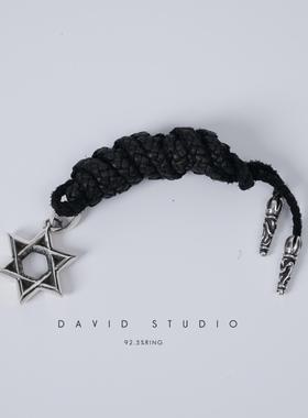 davidstudio925纯银中号皮绳