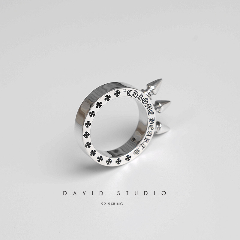 david尅罗心纯银925子弹情侣对戒图片