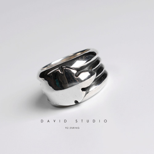 david罗心纯银S925INS船锚