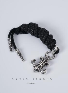 davidstudio925纯银dc船锚皮绳