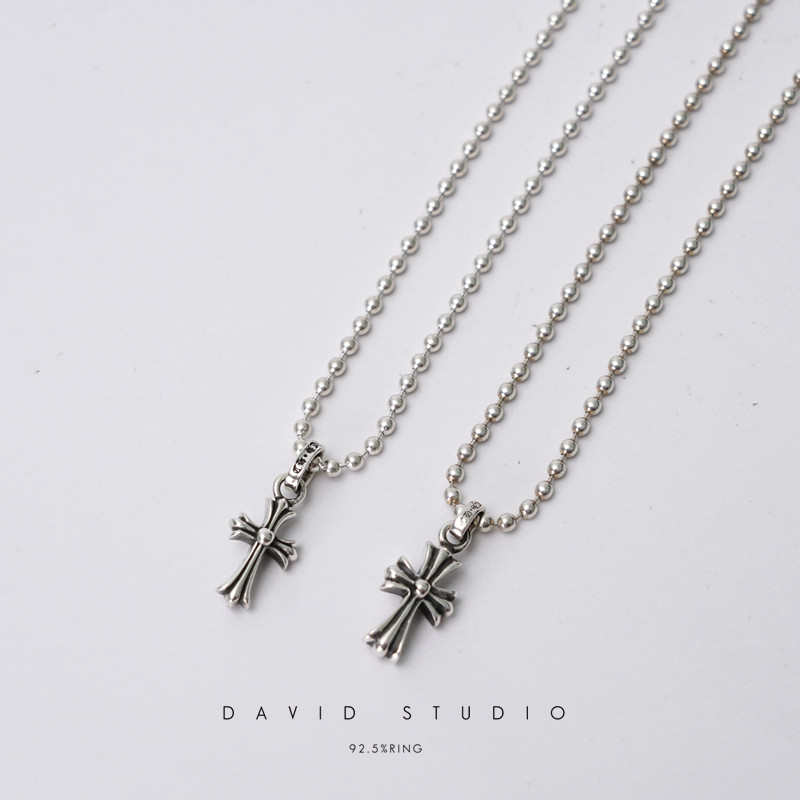 david欧美十字架男女同款圆珠链图片