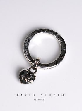 纯银吊坠爱心情侣做旧戒指刻字