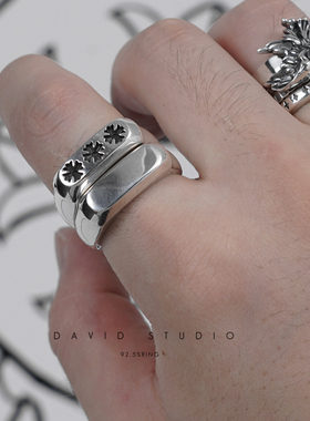 david纯银戒指情侣朋克925男女