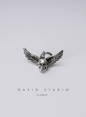 davidstudio925纯银骷髅头吊坠